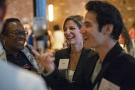 Valerie Smith, Cindi Leive and Joseph Altuzarra laughing as a group